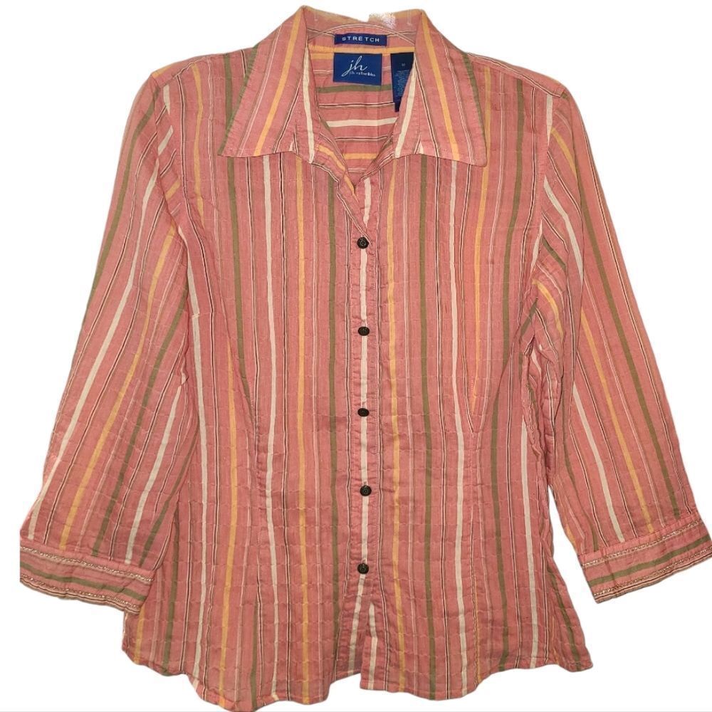 JH Collectibles Pinstripe Stretch Button Down Shirt